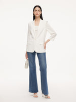 Acetate Blend Slim Fit Women Blazer GOELIA