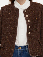 [Preview] Wool Blend Tweed Sequins Women Jacket GOELIA