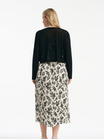 Camellia Printed Spaghetti Strap Dress And Knitted Cardigan Two-Piece Set GOELIA