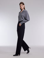 [Preview] Denim Rhinestone High-Waisted Women Micro-Flared Jeans GOELIA