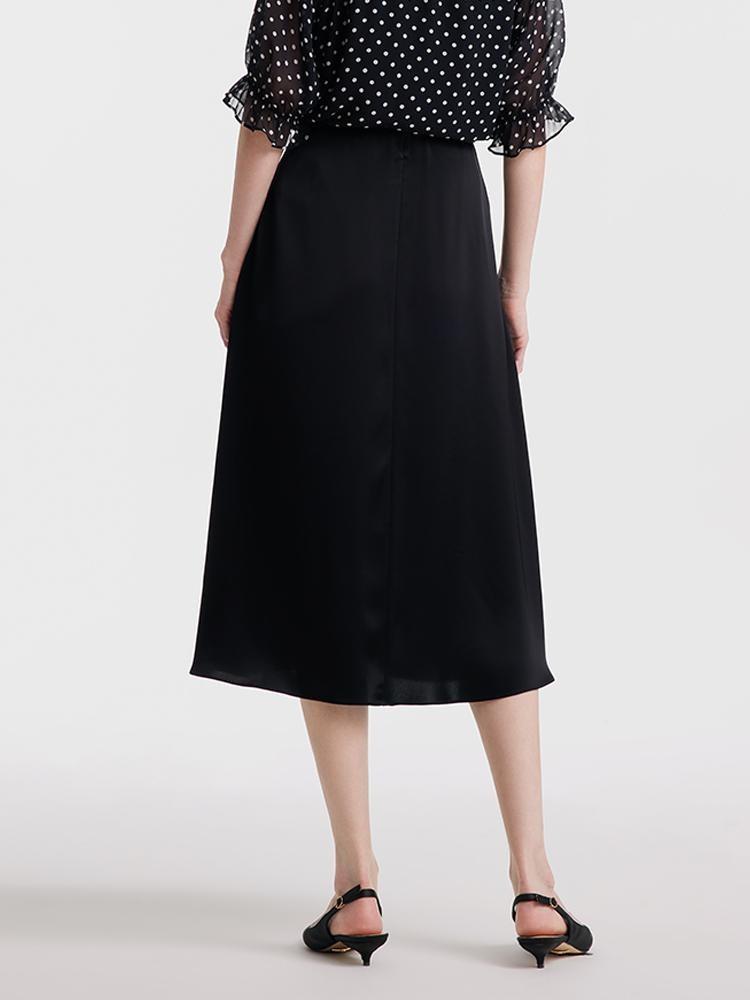 Pre-Order Black Triacetate A-line Skirt GOELIA