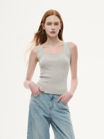 Square Neck Women Knit Tank Top GOELIA