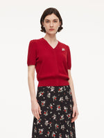 [Preview] Tencel Blend Floral Embroidered Women Knit Top GOELIA