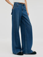 Denim Mid-Rise Women Baggy Jeans GOELIA