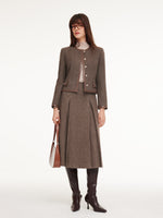 100% Washable Merino Wool Leather-Trimmed Women Jacket GOELIA