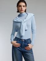 [Preview] 100% Wool Turtleneck Women Seamless Knit Top GOELIA