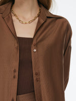 Tencel Blend Shirt And Knit Camisole Two-Piece Set GOELIA
