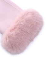 [Preview] Tencel Wool Tie-Neck Women Coat With Detachable Fur Cuffs GOELIA