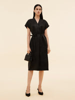 19MM Xiang Yun Silk V-Neck Women Midi Dress GOELIA