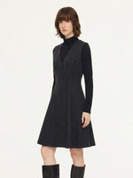 Vest Dress And Mock Neck Knit Top Two-Piece Set GOELIA