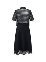 Lace Openwork Crop Jacket And Half Skirt And Knitted Camisole Three-Piece Set GOELIA