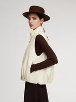 Eco-friendly Leather Goose Down Vest GOELIA