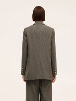 Plaid Notched Collar Women Blazer GOELIA