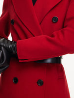 Cashmere Wool Blend Notched Collar Double-Faced Women Overcoat GOELIA