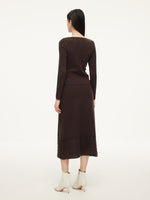 Tencel Wool Blend Tie Front Knit Top And Crochet Skirt Two-Piece Set GOELIA