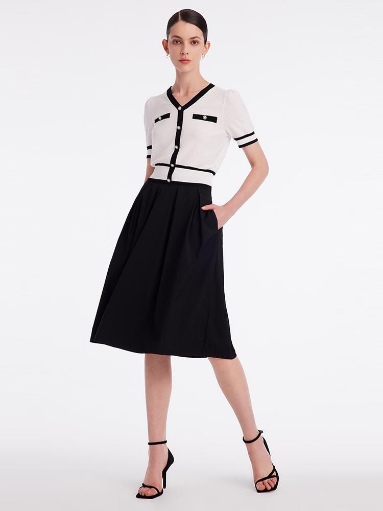 Classic Jacquard Knit Top And Half Women Skirt Two-Piece Set GOELIA