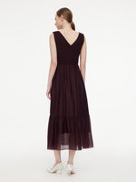 [Preview] Reversible A-Line Women Sleeveless Maxi Dress With Bowknot Ribbon GOELIA