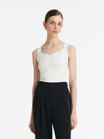 Acetate Knitted Ruched Women Vest GOELIA