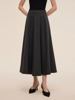 Worsted Wool Blend A-Line Women Skirt GOELIA