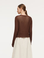 Tencel Mulberry Silk Blend Women Openwork Cardigan GOELIA