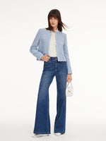 Cotton Wool Blend Women Tweed Cropped Jacket GOELIA