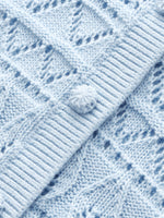 Cotton Openwork Women Round Neck Cardigan GOELIA