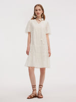 Tencel Blend Embroidered Women Midi Dress GOELIA