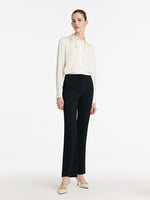 Mulberry Silk Embroidered Openwork Women Shirt GOELIA