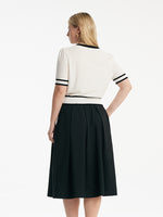 Classic Jacquard Knit Top And Half Women Skirt Two-Piece Set GOELIA