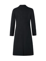 Black Wool And Cashmere Notched Lapel Women Coat GOELIA