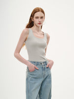 Square Neck Women Knit Tank Top GOELIA