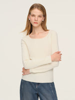 Tencel Wool Blend Women Knit Top With Pullover Cape GOELIA