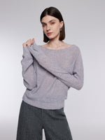 [Preview] Wool Blend Sequins Boat Neck Women Sweater GOELIA