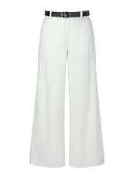 100% Cotton Denim Women Wide Leg Jeans With Belt GOELIA