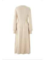[Preview] Lyocell Wool Blend A-Line Women Belted Maxi Dress GOELIA