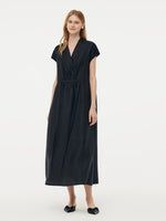 18MM Xiang Yun Silk Adjustable Waist Women Midi Dress GOELIA