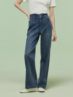 Denim Women High-Waisted Straight Leg Jeans GOELIA