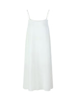 Tencel Acetate Linen Blend Cap Sleeve Women Midi Shirt Dress GOELIA