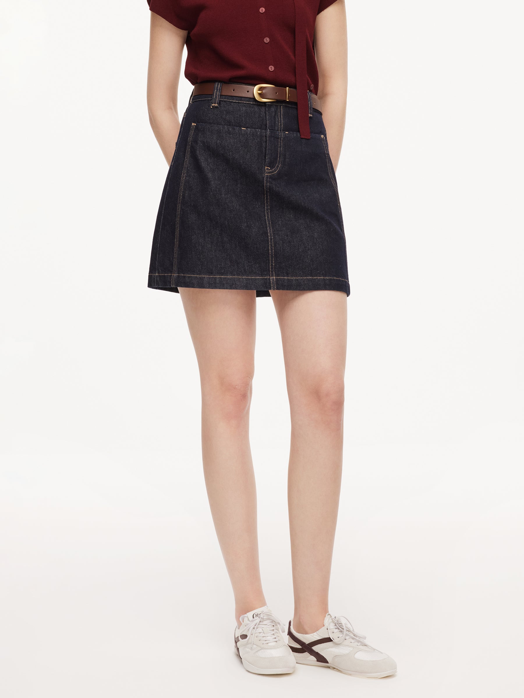 [Preview] 100% Cotton Denim Women A-Line Skirt GOELIA