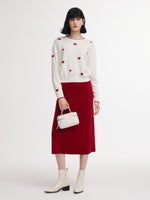 [Preview] Lyocell Wool Blend Jacquard Knit Top And Skirt Two-Piece Set GOELIA