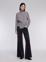 [Preview] Denim Fleece-Lined Women Straight Leg Flare Jeans GOELIA
