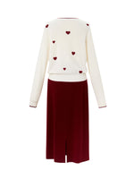 [Preview] Lyocell Wool Blend Jacquard Knit Top And Skirt Two-Piece Set GOELIA