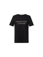 Cotton Beaded Letter Women T-Shirt GOELIA