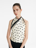Polka Dots Printed Pure Silk Scarf GOELIA