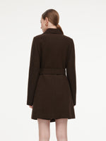 Cashmere Wool Blend Women Mid-Length Wrap Coat GOELIA