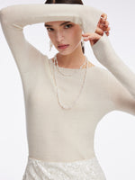 100% Machine Washable Wool Women Knit Top GOELIA