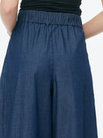 Denim High Waisted Women Wide Leg Cropped Culottes GOELIA