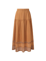 100% Cotton Patchwork Lace Embroidered Women Skirt GOELIA
