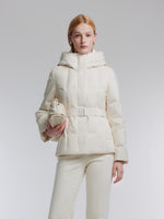 [Preview] Gathered Waist Belted Hooded Goose Down Jacket GOELIA