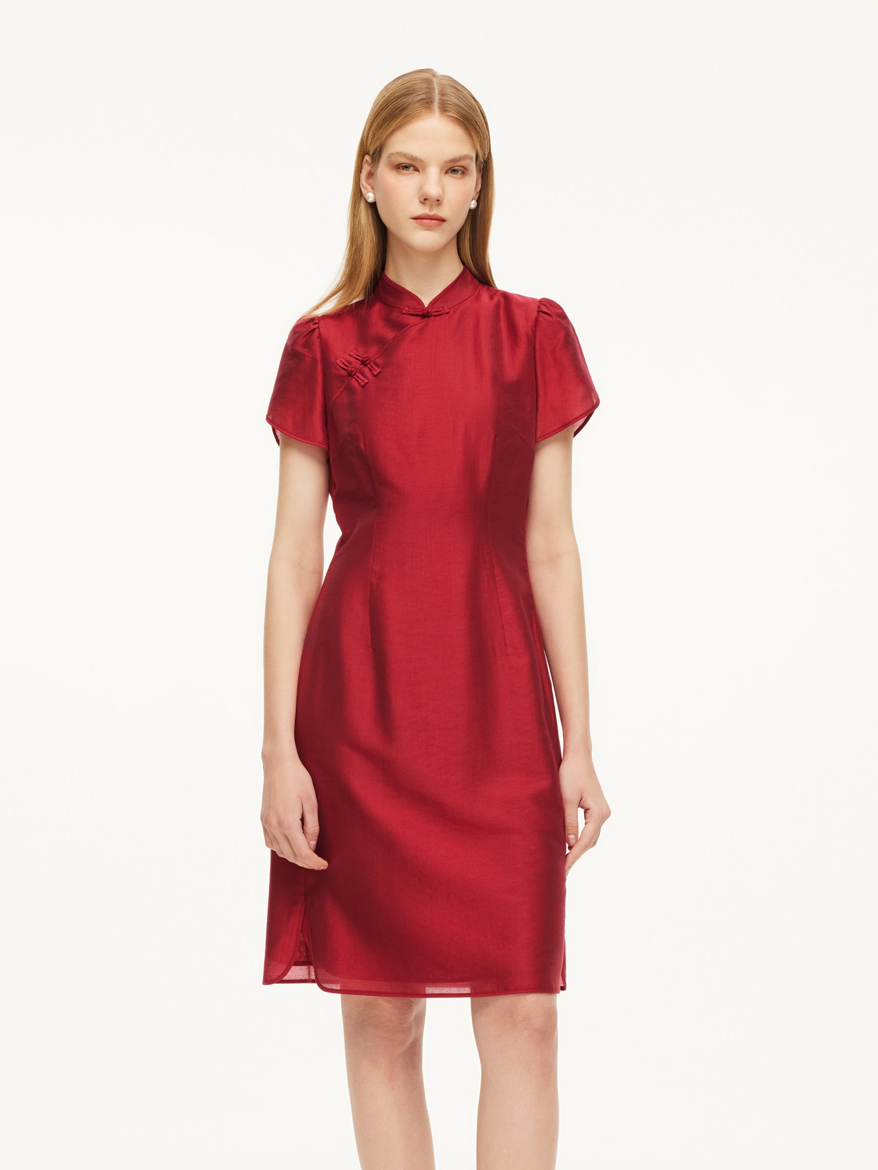 Tencel Blend Women Qipao Mini Dress GOELIA